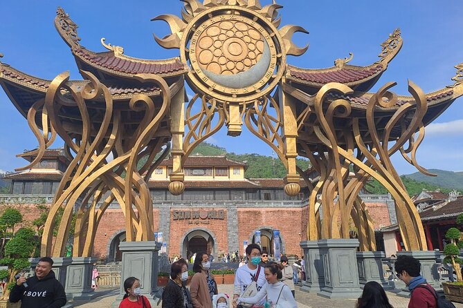 Afternoon private transfer from Danang city to the Golden Bridge - The funicular and French Village