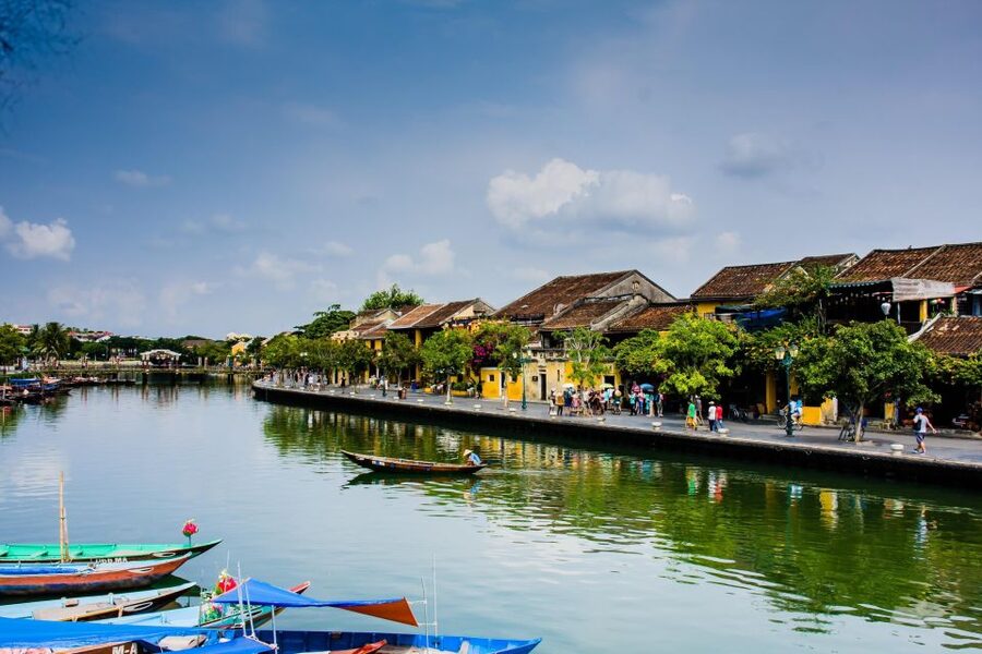 Da Nang : Basket Boat Ride - Hoi An City - Release Lantern - Hoi An after dark, from the Hoai River