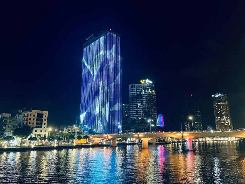 Da Nang: Han River Night Boat Trip with Show on Weekends - Dragon Bridge from the water