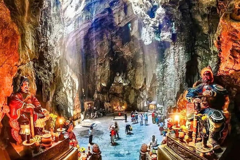 Da Nang: Marble Mountain, Monkey Mountain & Am Phu Cave Tour - The Marble Mountains: temples, stone paths, and cave openings