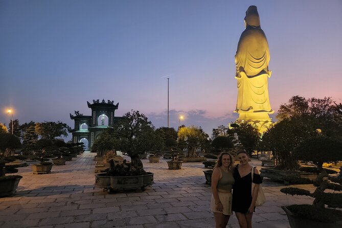 DA NANG NIGHTLIFE Tour with MARBLE MOUNTAIN & LADY BUDDHA STATUE, DRAGON BRIDGE - Lady Buddha and the sea-facing Linh Ung Pagoda