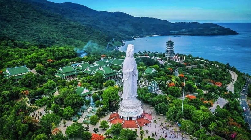 DaNang/HA: Lady Buddha, Marble Mountain & Am Phu Caves Tour - Linh Ung Pagoda and Lady Buddha