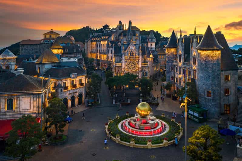 From Da Nang: Ba Na Hills Golden Bridge Private Tour & Lunch - Flowers, wine, pagoda, and a mural road