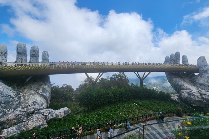 Golden Bridge & Ba Na Hills & Marble Mountain Private Tour - Golden Bridge before the crowds build