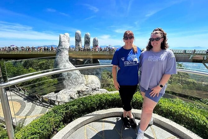 Golden Bridge-Monkey mountain-Dragon Bridge -Marble Mountain Fullday PrivateTour - Marble Mountains, caves, and steep stone steps