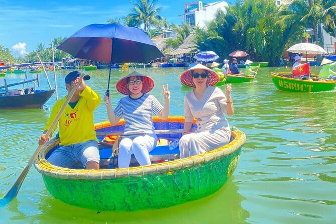 Hoi an Coconut Boat & Hoi an Ancient Town From Da nang or Hoi an - A Bamboo Basket Boat in Bay Mau Coconut Forest