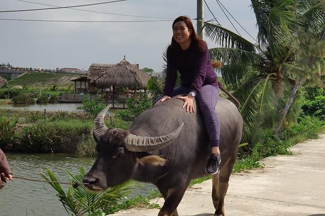 Hoi An Countryside Tour:Basket Boat,Buffalo Ride, Farming & Lantern Making Class - A buffalo ride that keeps things simple