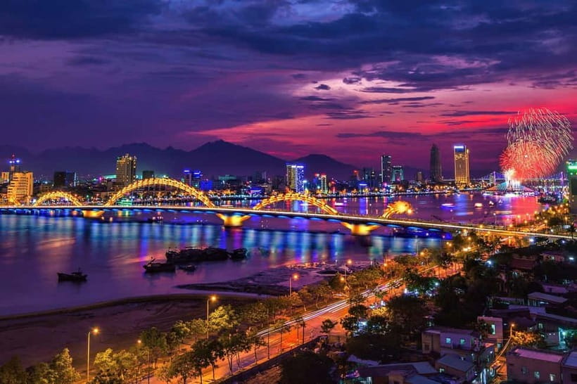 Lively Danang Sightseeing Night Tour with Local Dessert - Crossing Dragon Bridge for river views