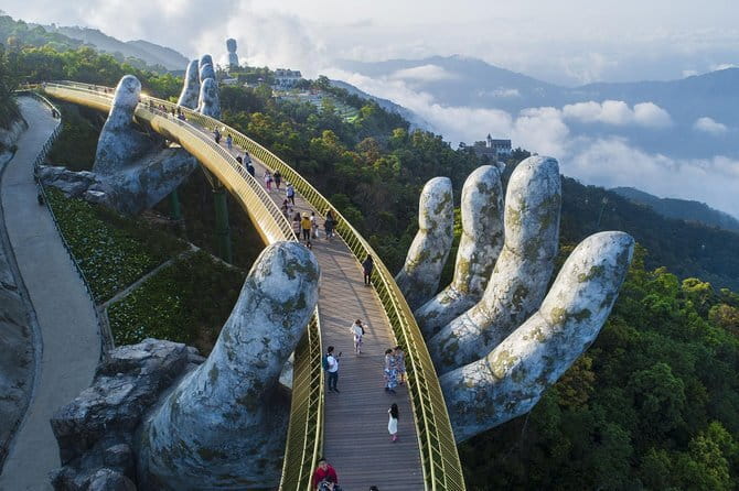 Marble Mountains and Ba Na Hills (Golden Bridge) full day tour - Gardens, Linh Ung Pagoda and French Village
