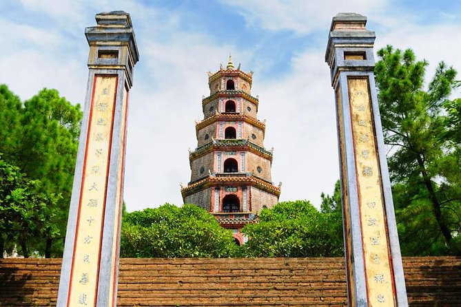 Private Hue city tour from Danang or Hoian day trip - Thien Mu Pagoda closes the day beside the Perfume River