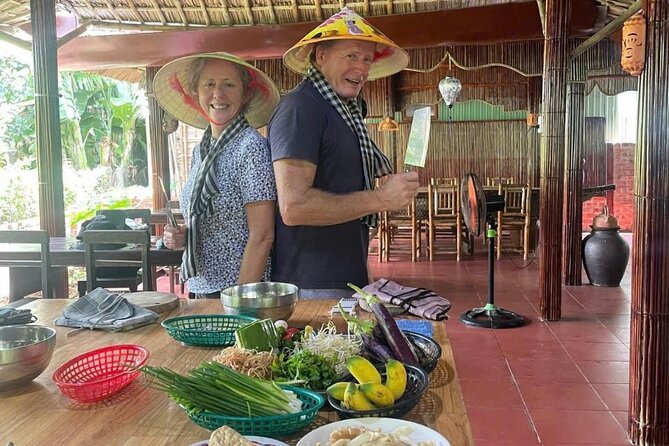 RICE PAPER Noodle Making Experience & Hoi An Cooking Class Class - A basket boat through the coconut palms