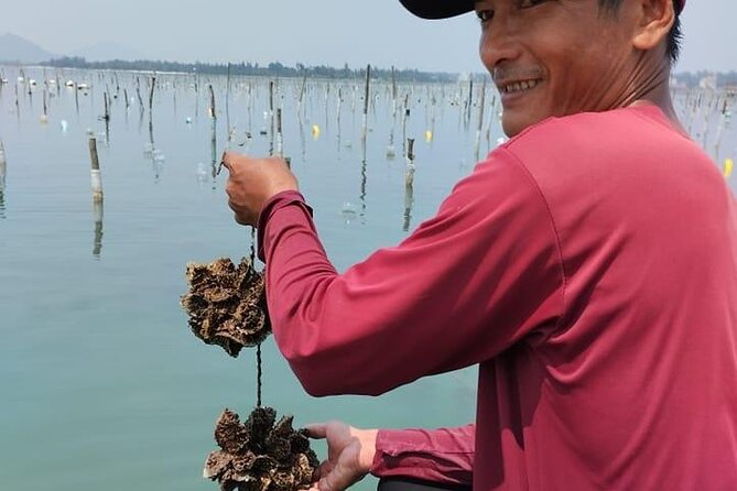 Vietnam/Lang Co Oyster Tour by Fishing & Tasting Oyster Flavors - From Da Nang to the dragon-shaped Hai Van Pass